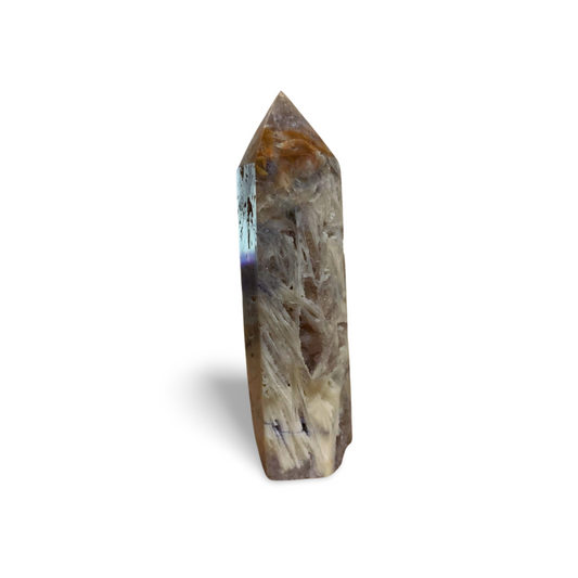 DRUZY FLUORITE with SCOLECITE TOWER