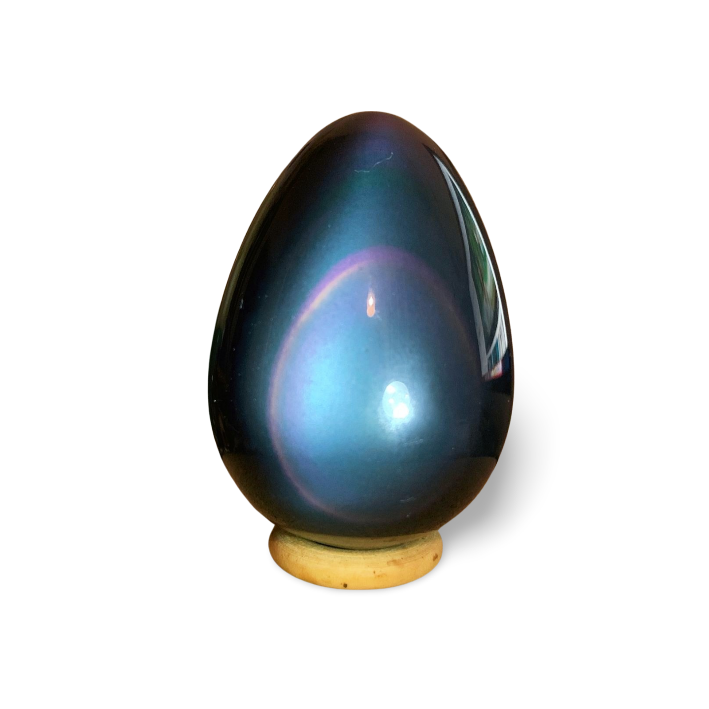 HIGH QUALITY RAINBOW OBSIDIAN EGG CARVING