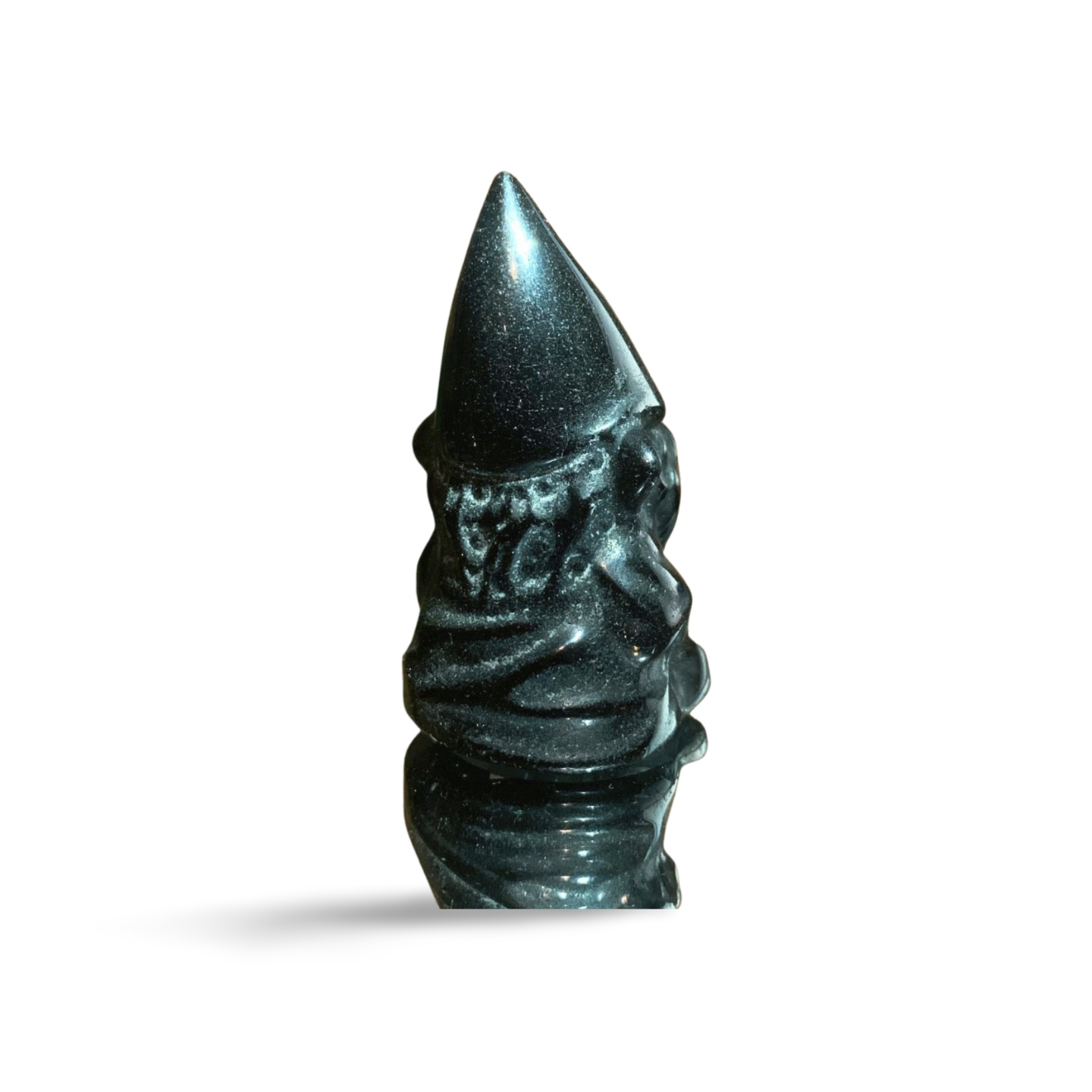 GOLD SHEEN OBSIDIAN GNOME CARVING