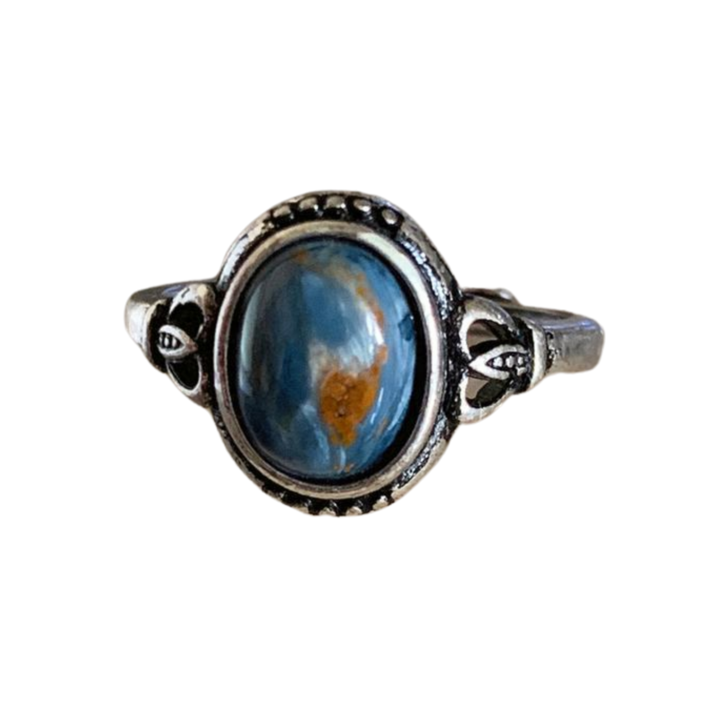 PIETERSITE SILVER PLATED ADJUSTABLE RING