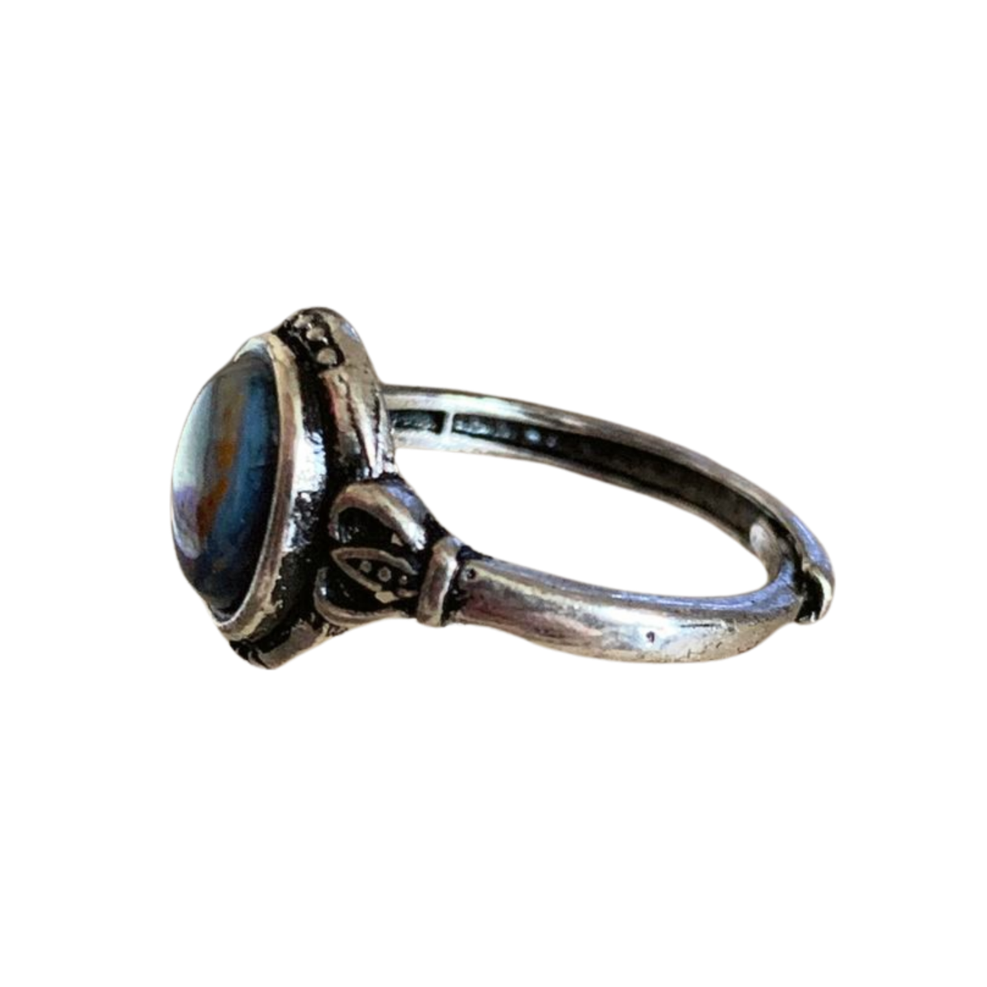 PIETERSITE SILVER PLATED ADJUSTABLE RING