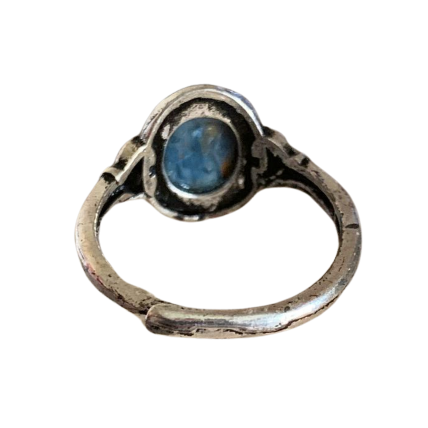 PIETERSITE SILVER PLATED ADJUSTABLE RING