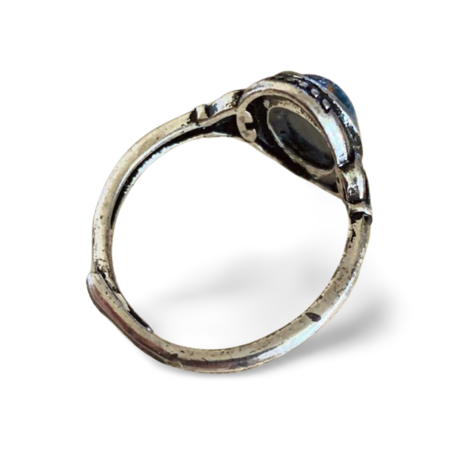 PIETERSITE SILVER PLATED ADJUSTABLE RING