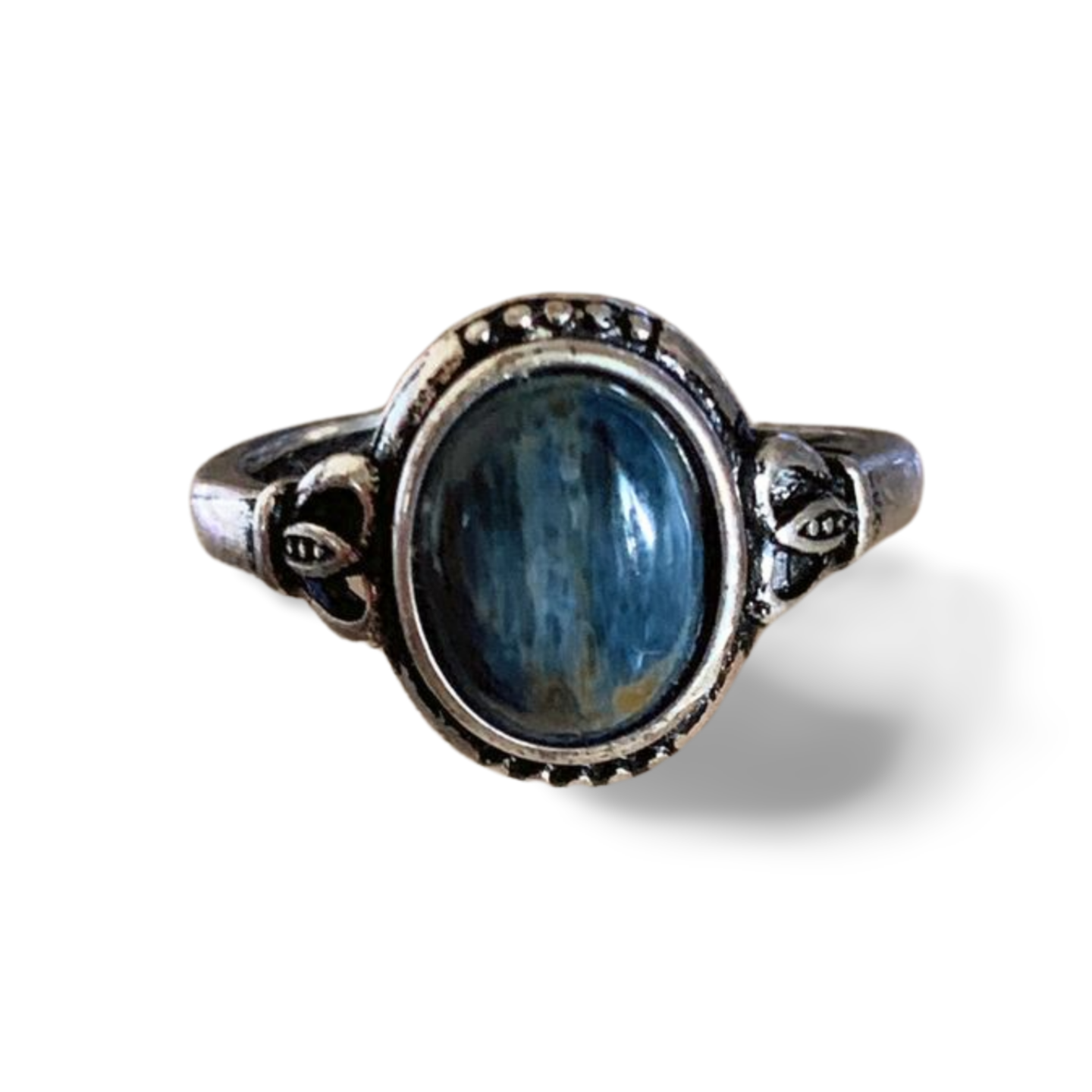 PIETERSITE SILVER PLATED ADJUSTABLE RING