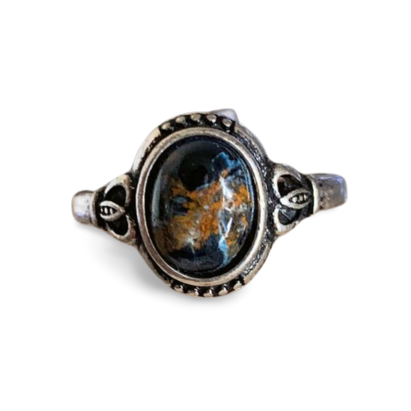 PIETERSITE SILVER PLATED ADJUSTABLE RING