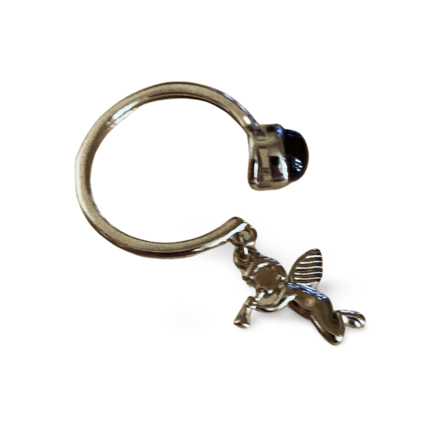 CHERUB PIETERSITE SILVER PLATED ADJUSTABLE FIDGET RING