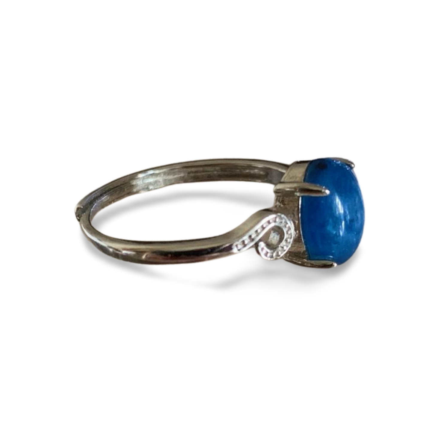 GEMMY BLUE KYANITE SILVER ADJUSTABLE RING