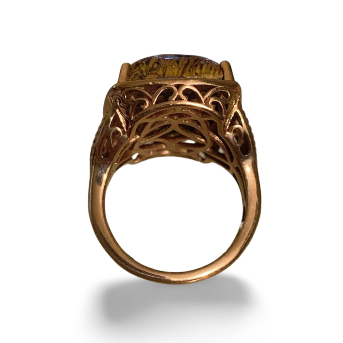 STATEMENT MIRIAM STONE / CALLIGRAPHY STONE BRONZE RING 'O'