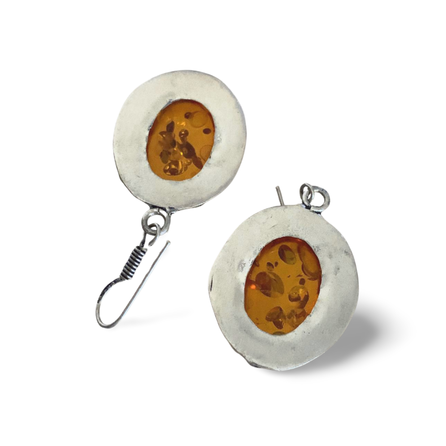 STATEMENT AMBER SILVER EARRINGS