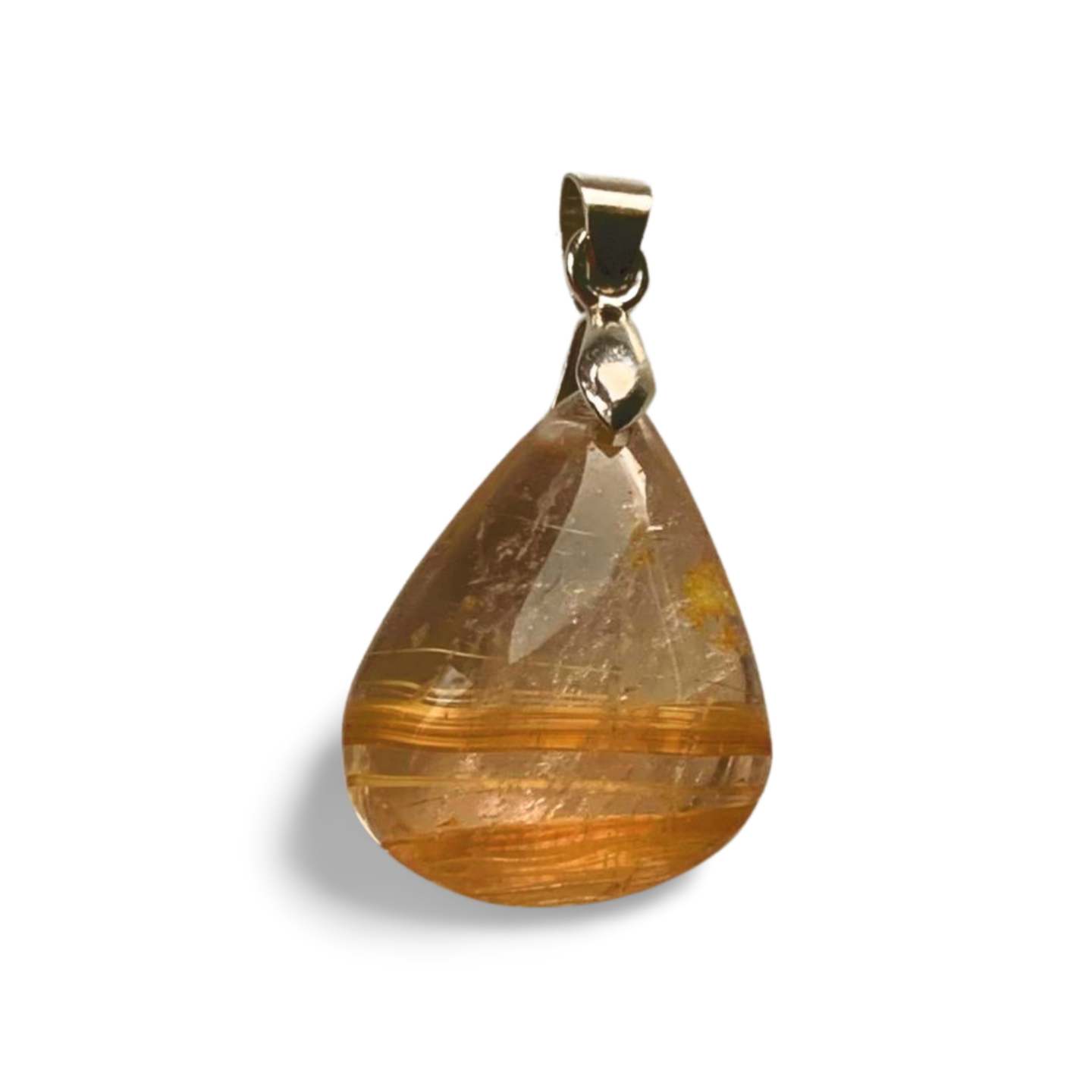 GOLDEN RUTILE in AAA GRADE CLEAR QUARTZ PENDANT