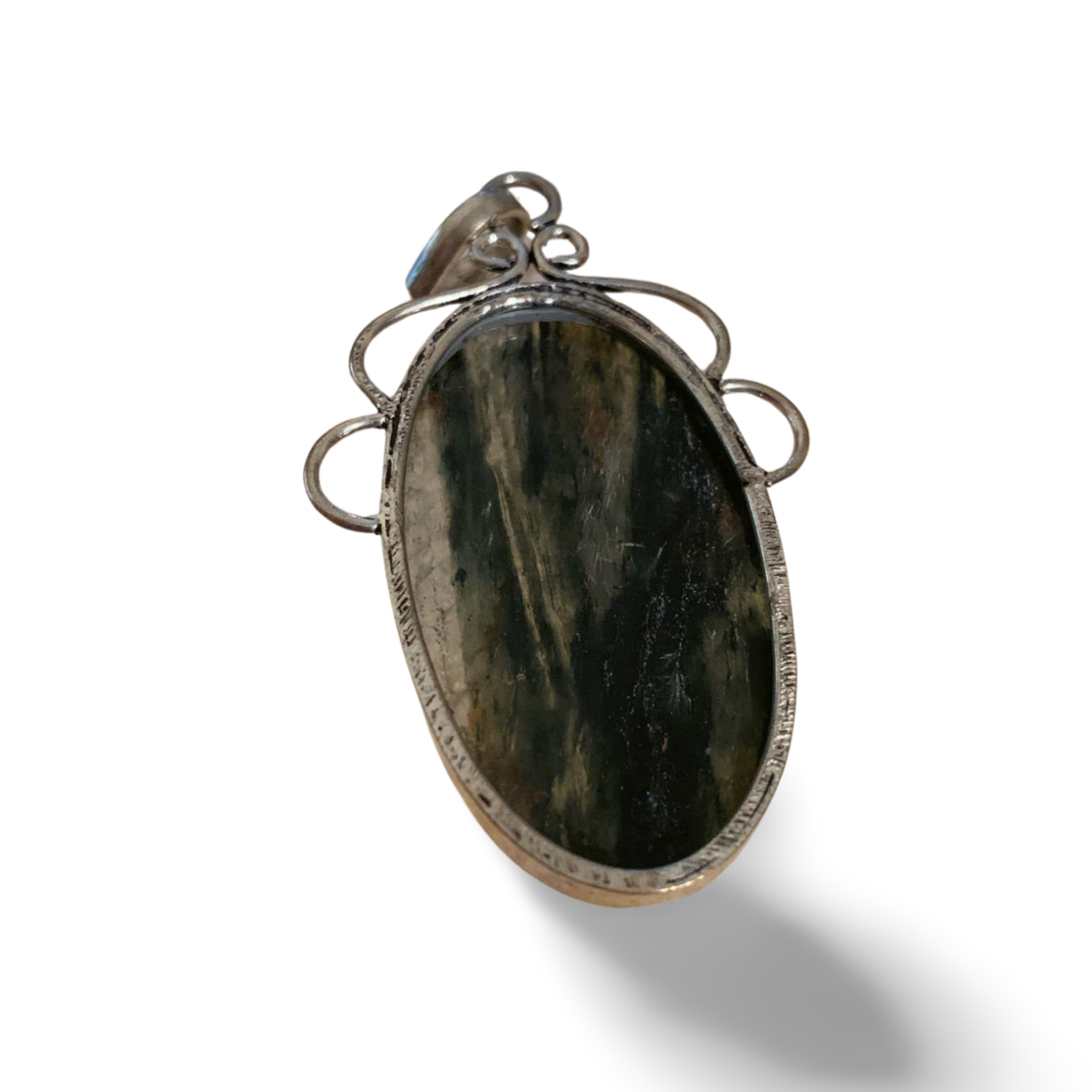 CHLORITE in QUARTZ STATEMENT SILVER PENDANT