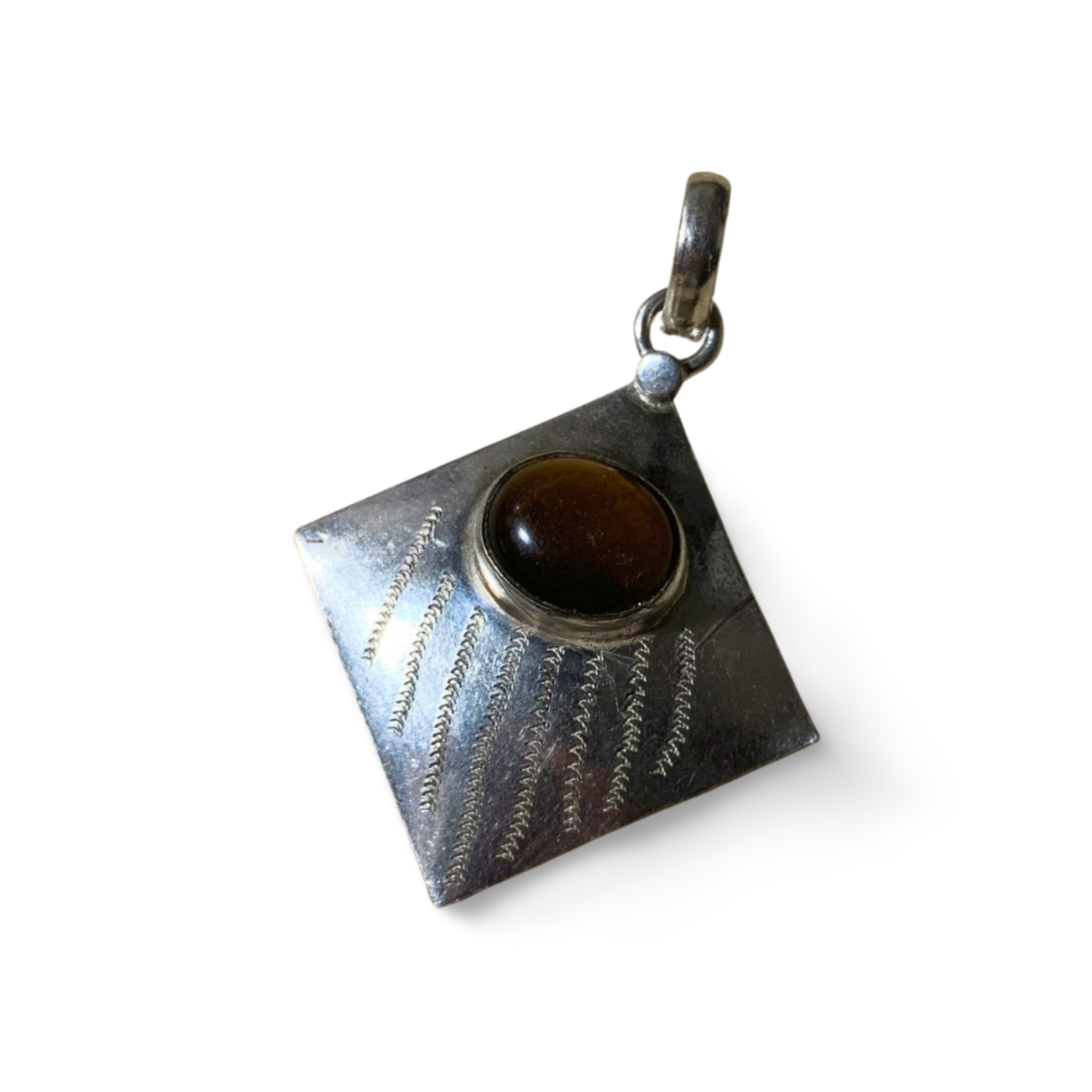 TIGER EYE SILVER HANDMADE PENDANT