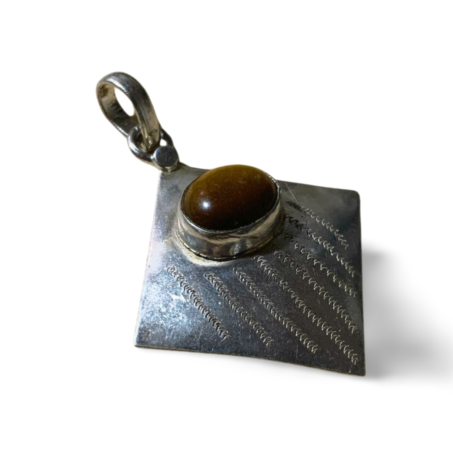 TIGER EYE SILVER HANDMADE PENDANT