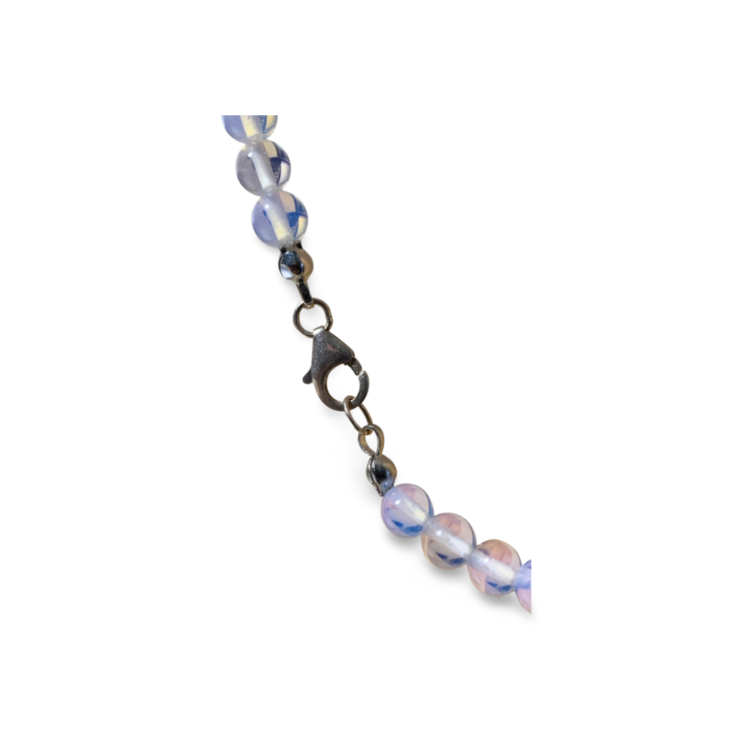 OPALITE BEADED SILVER NECKLACE