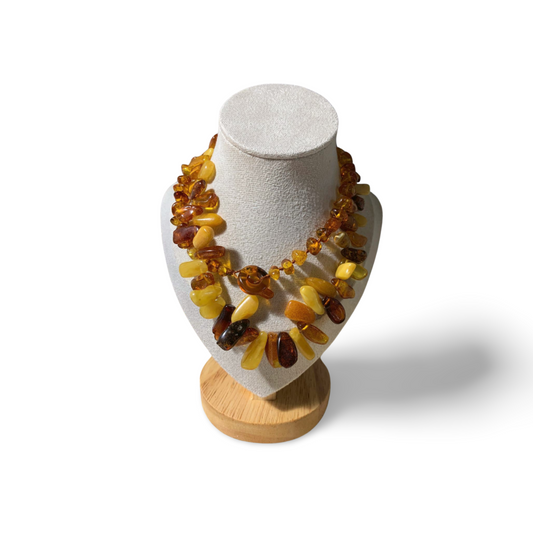 STATEMENT CHERRY, COGNAC & BUTTER AMBER NECKLACE