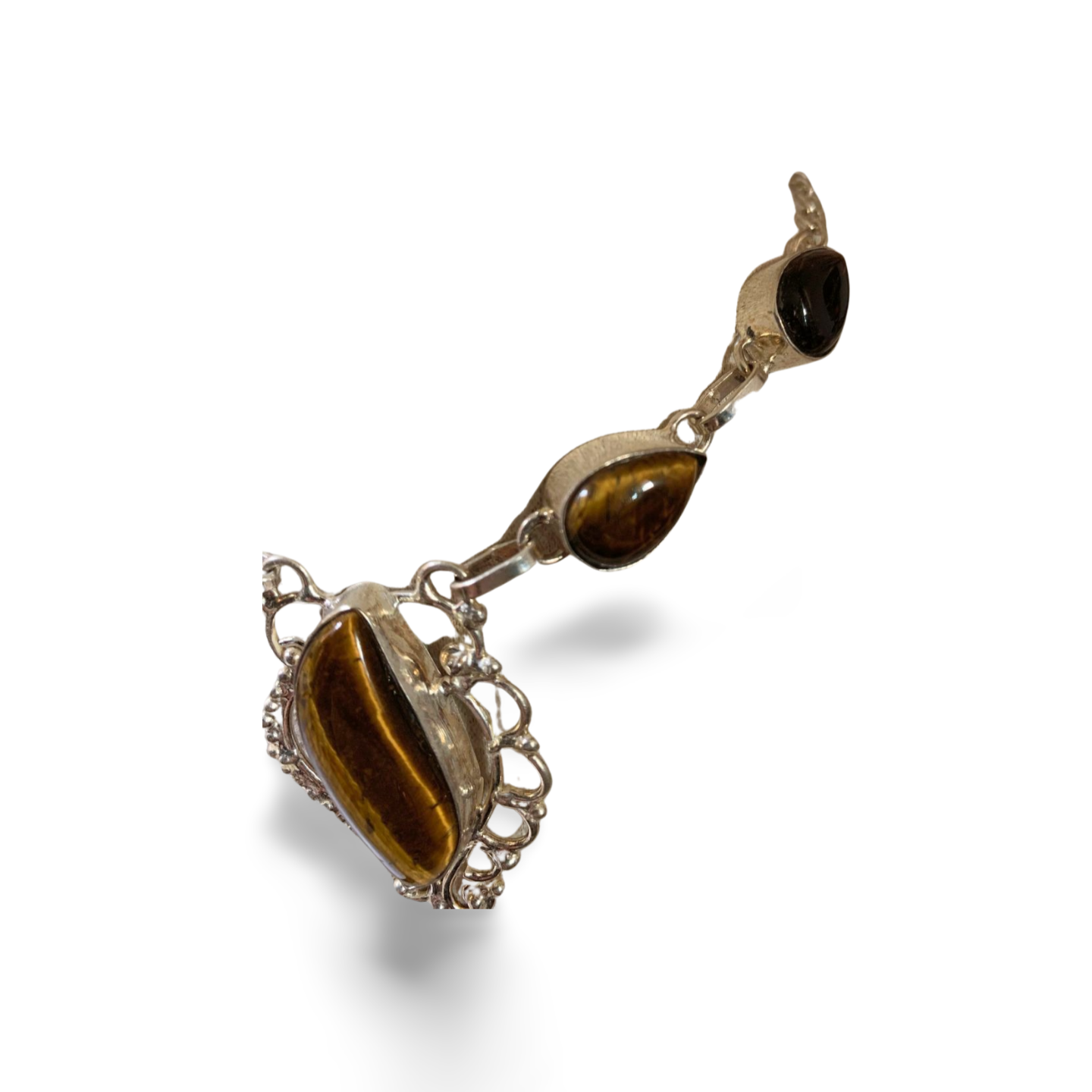 TIGER EYE SILVER HANDMADE NECKLACE