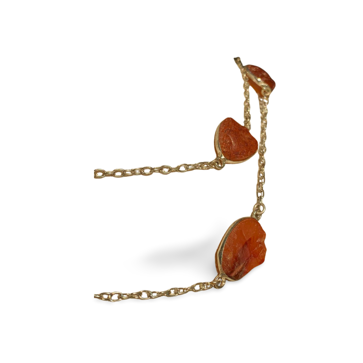 LONG STATEMENT CARNELIAN SILVER NECKLACE