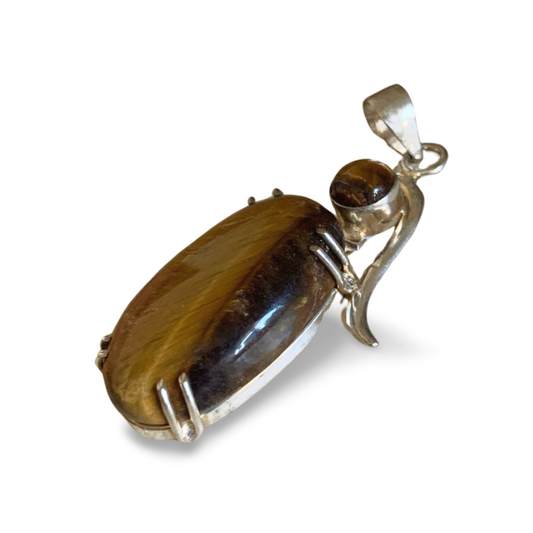 GOLD TIGER EYE SILVER PENDANT