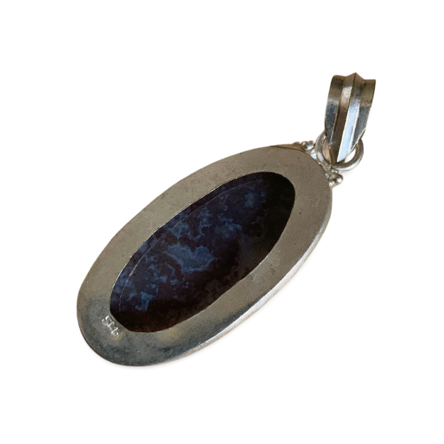 RED & PURPLE MOSS AGATE SILVER PENDANT