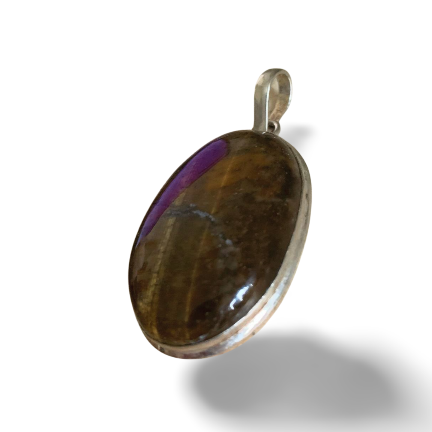 GOLD TIGER EYE SILVER PENDANT