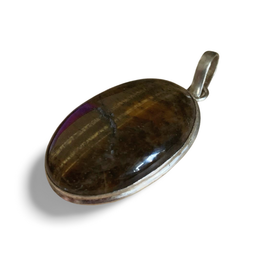 GOLD TIGER EYE SILVER PENDANT