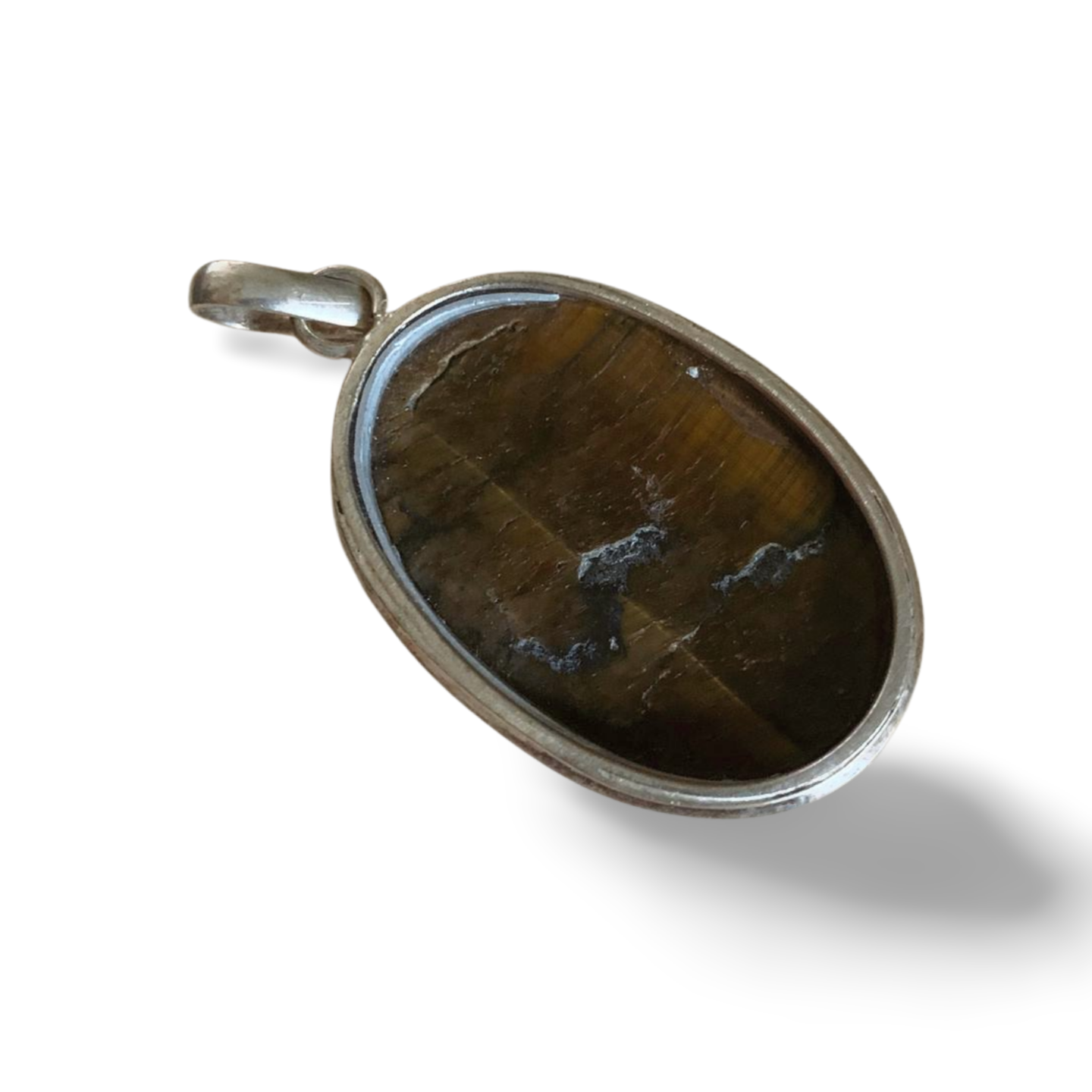 GOLD TIGER EYE SILVER PENDANT