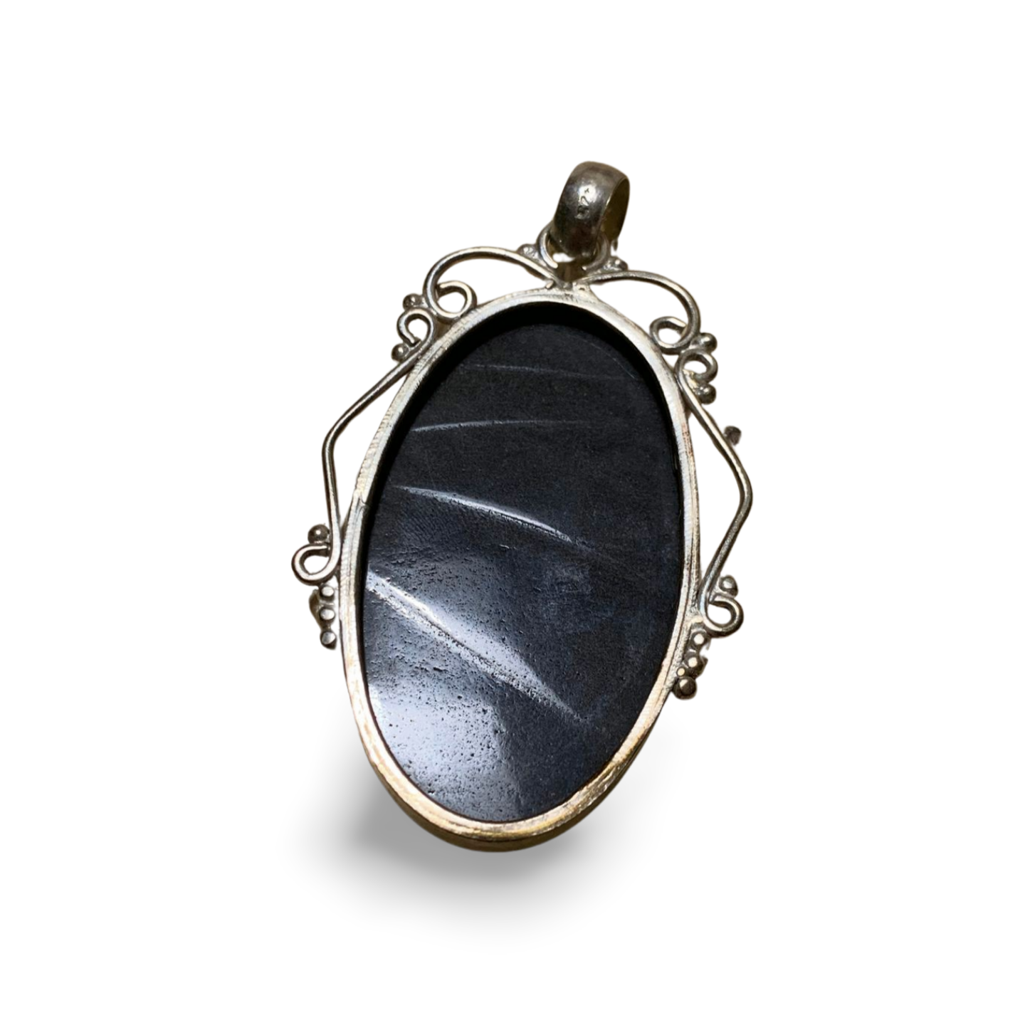 STATEMENT SILVER SHEEN OBSIDIAN SILVER PENDANT