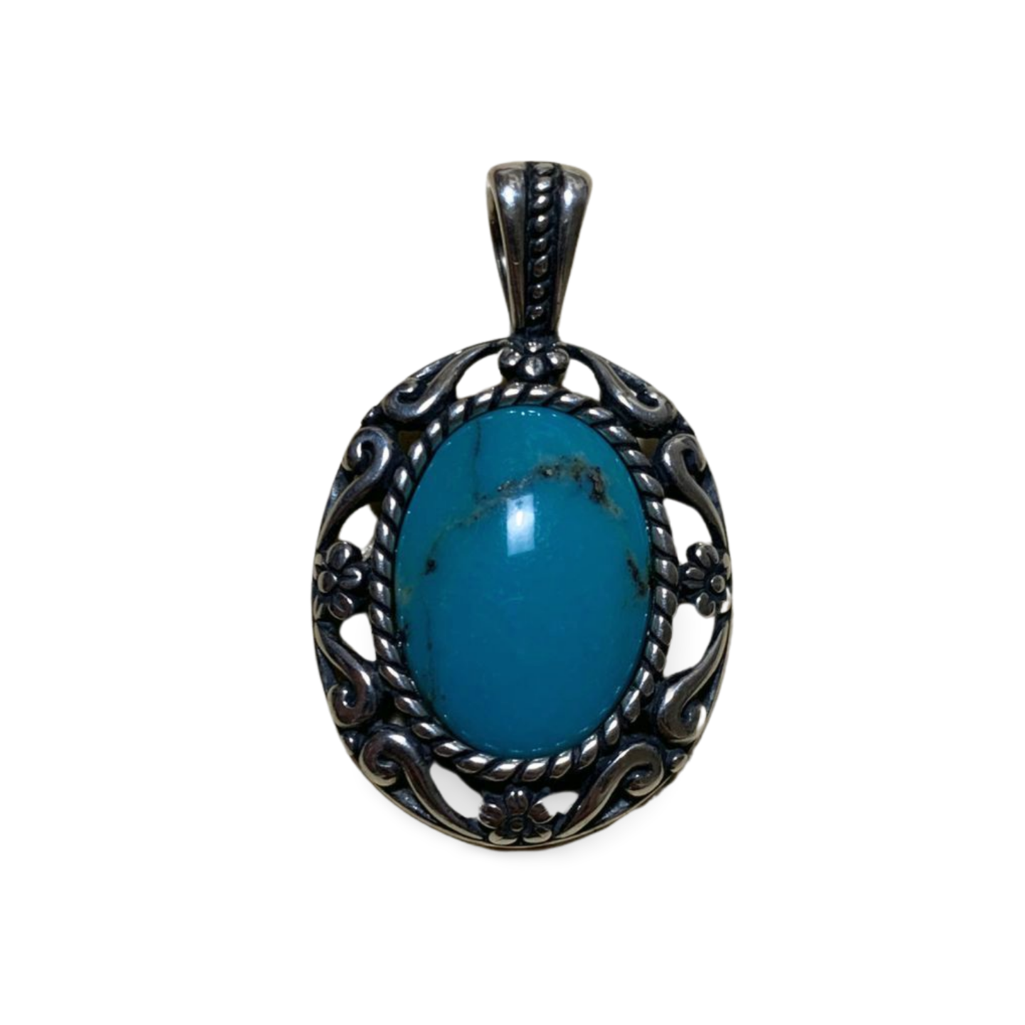 ARIZONA SOUTH HILL TURQUOISE SILVER PENDANT by Carolyn Pollack