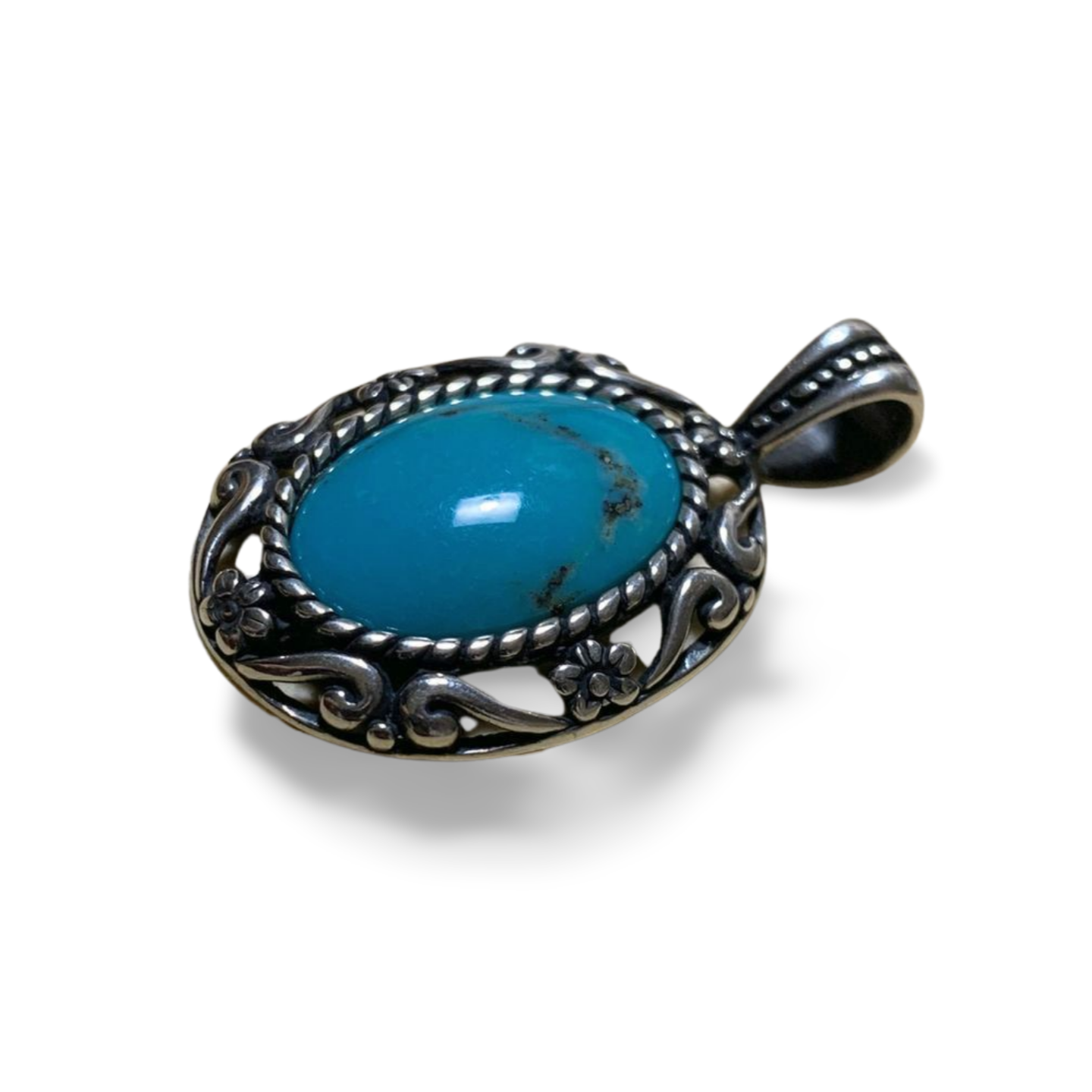 ARIZONA SOUTH HILL TURQUOISE SILVER PENDANT by Carolyn Pollack