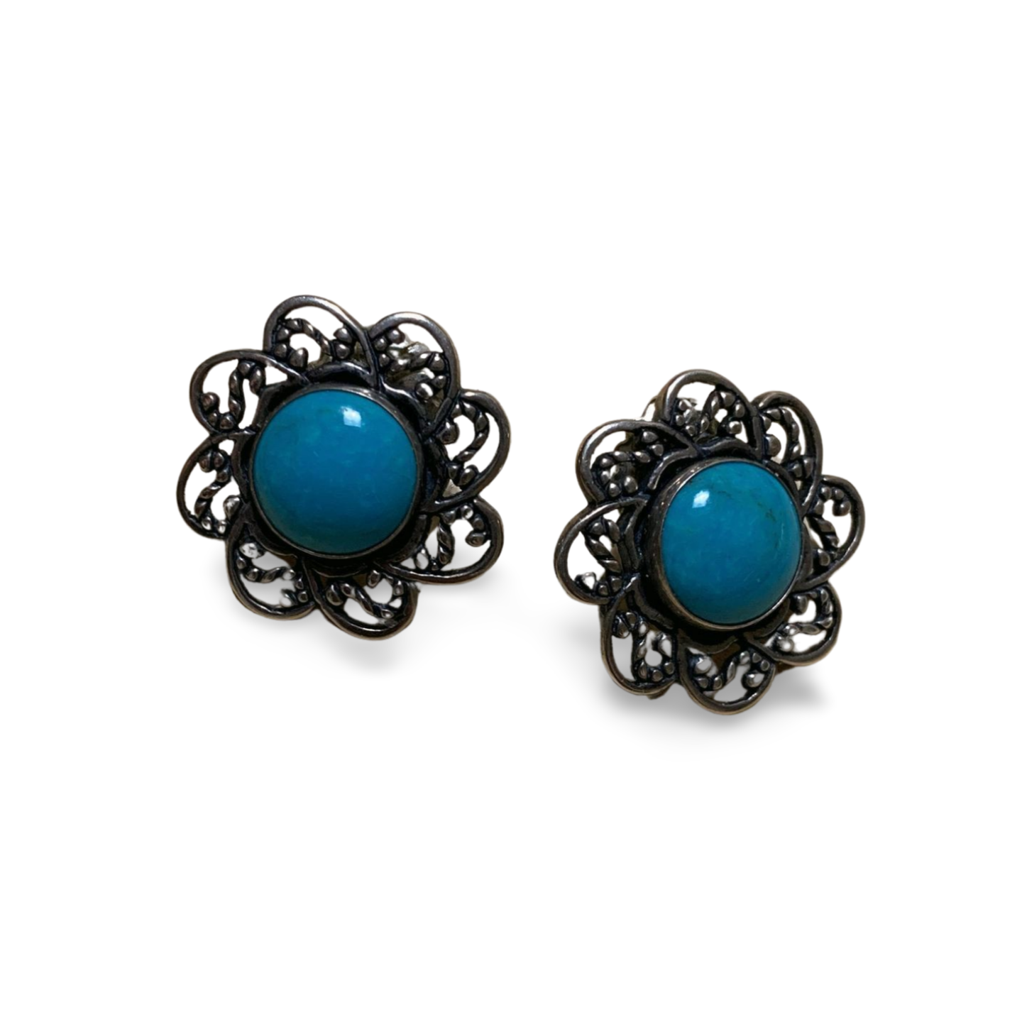 ARIZONA SOUTH HILL TURQUOISE SILVER STUD EARRINGS by Carolyn Pollack