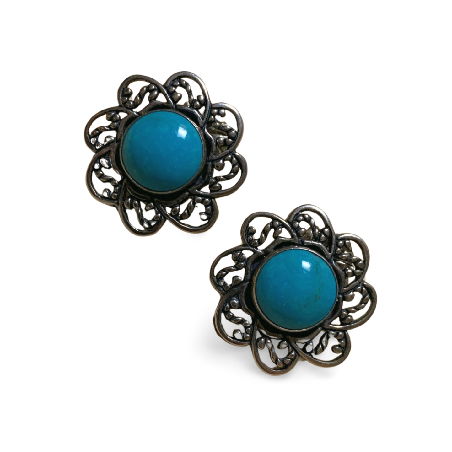 ARIZONA SOUTH HILL TURQUOISE SILVER STUD EARRINGS by Carolyn Pollack