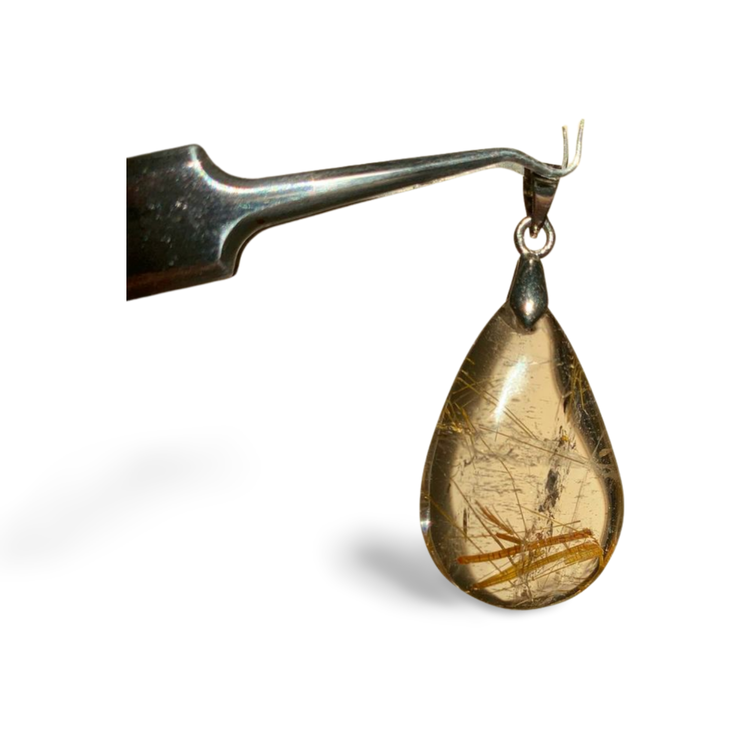 GOLDEN RUTILE in AAA GRADE SMOKY QUARTZ PENDANT