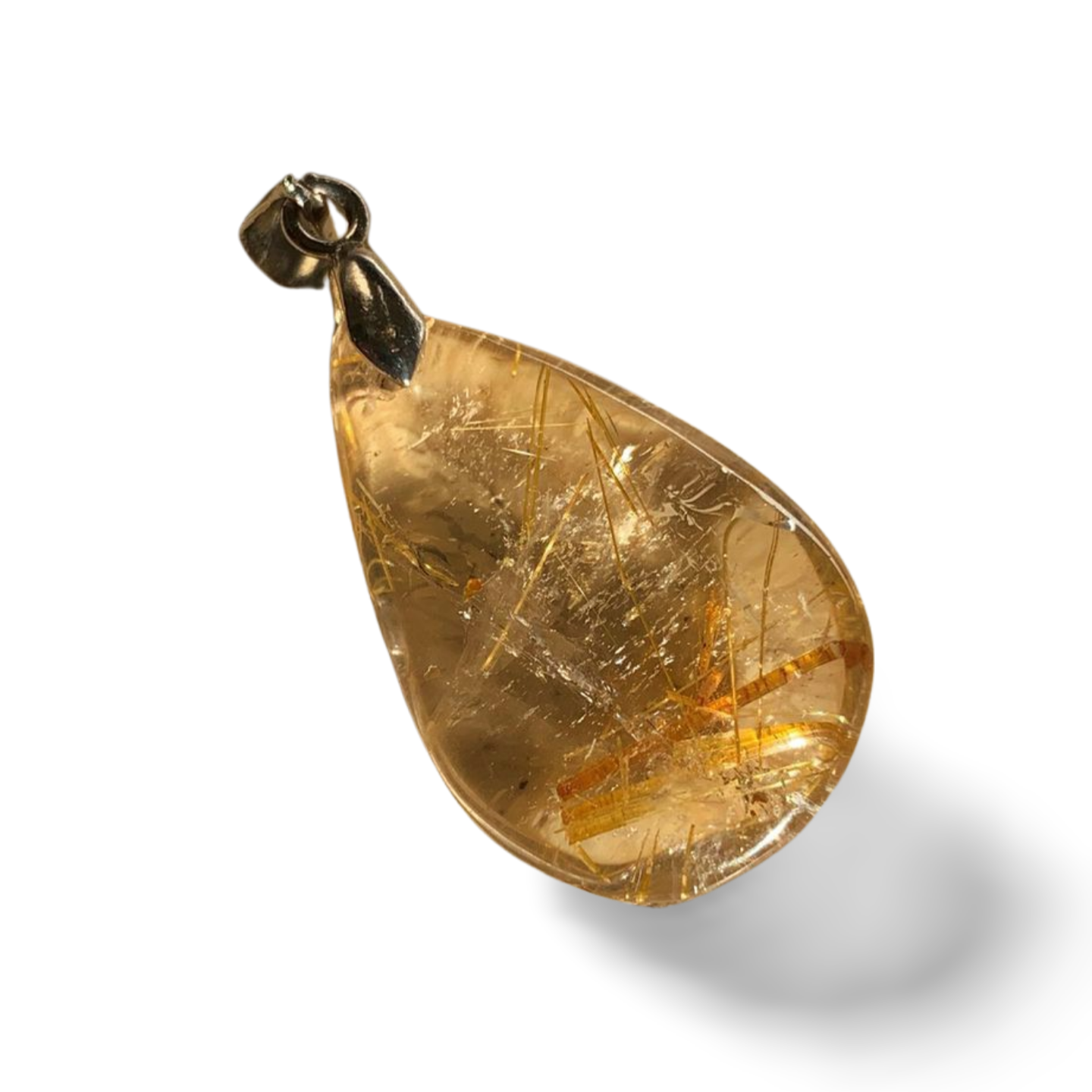 GOLDEN RUTILE in AAA GRADE SMOKY QUARTZ PENDANT