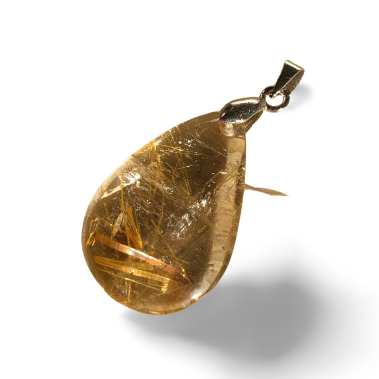 GOLDEN RUTILE in AAA GRADE SMOKY QUARTZ PENDANT