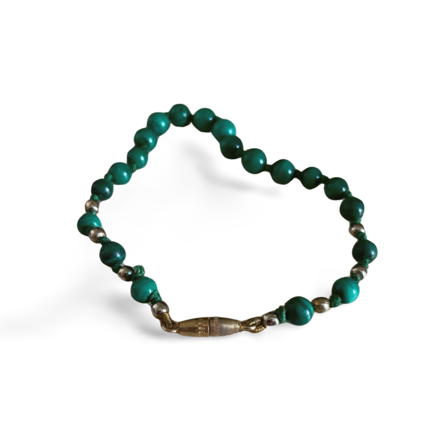 MALACHITE BEADED & INDIVIDUALLY KNOTTED BRACELET