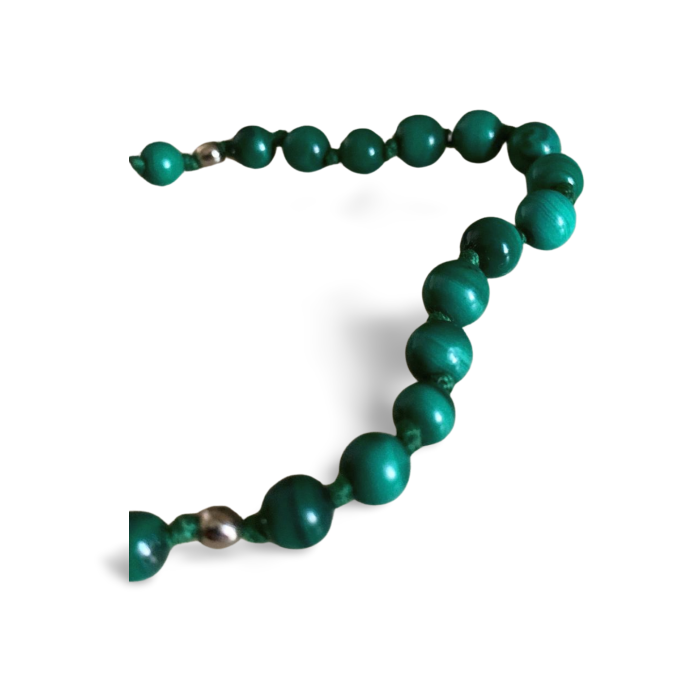 MALACHITE BEADED & INDIVIDUALLY KNOTTED BRACELET