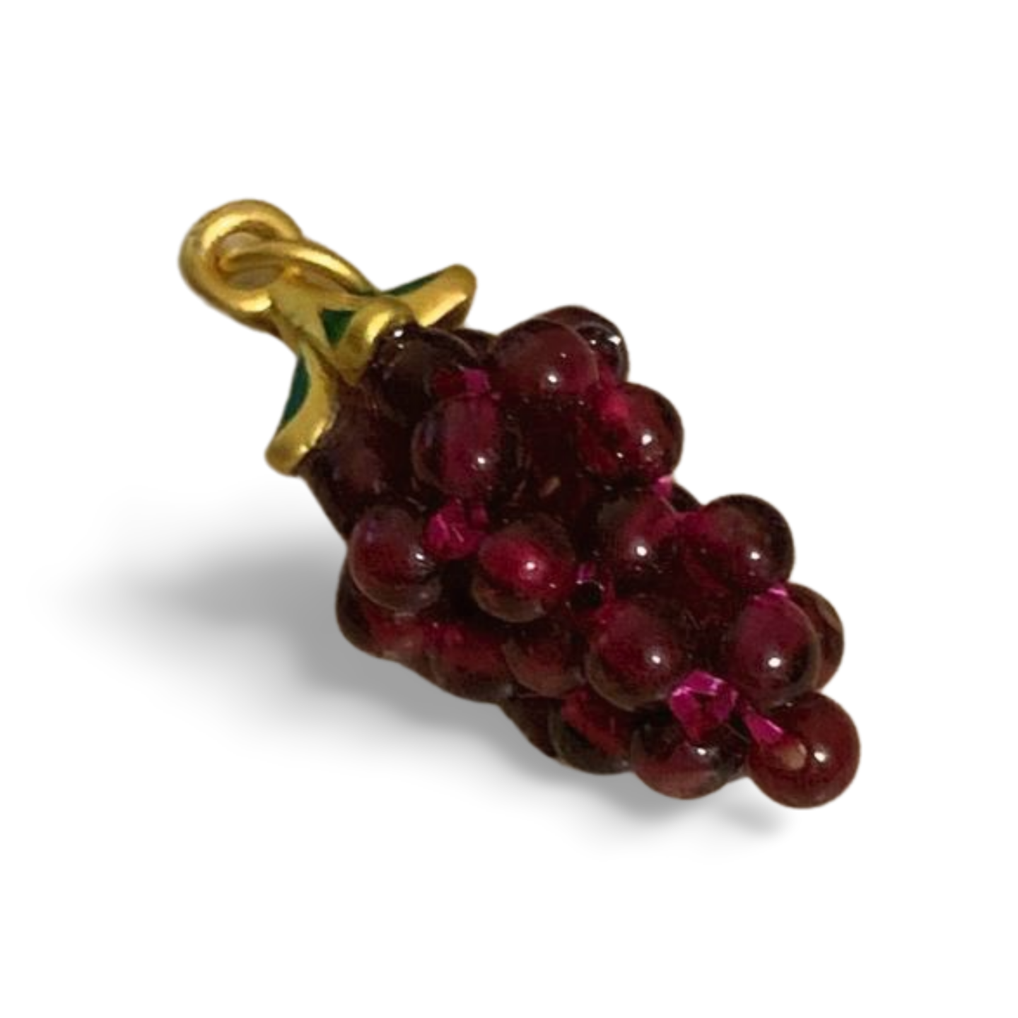 GARNET SQUISHY GRAPE BUNCH PENDANT