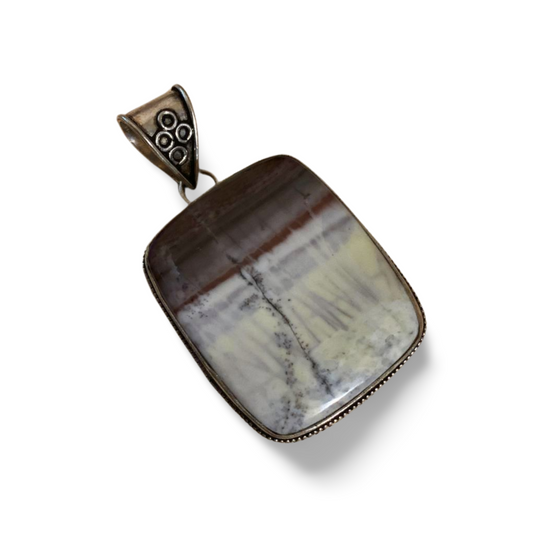 PORCELAIN JASPER SILVER PENDANT