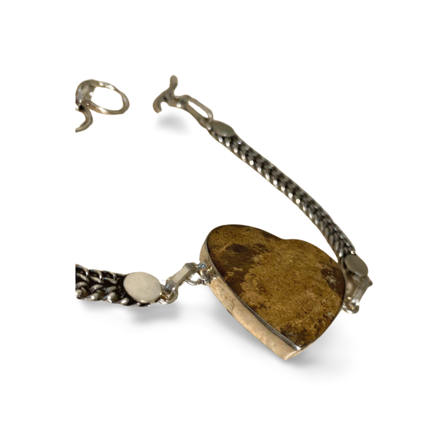 BRONZITE HEART SILVER BRACELET