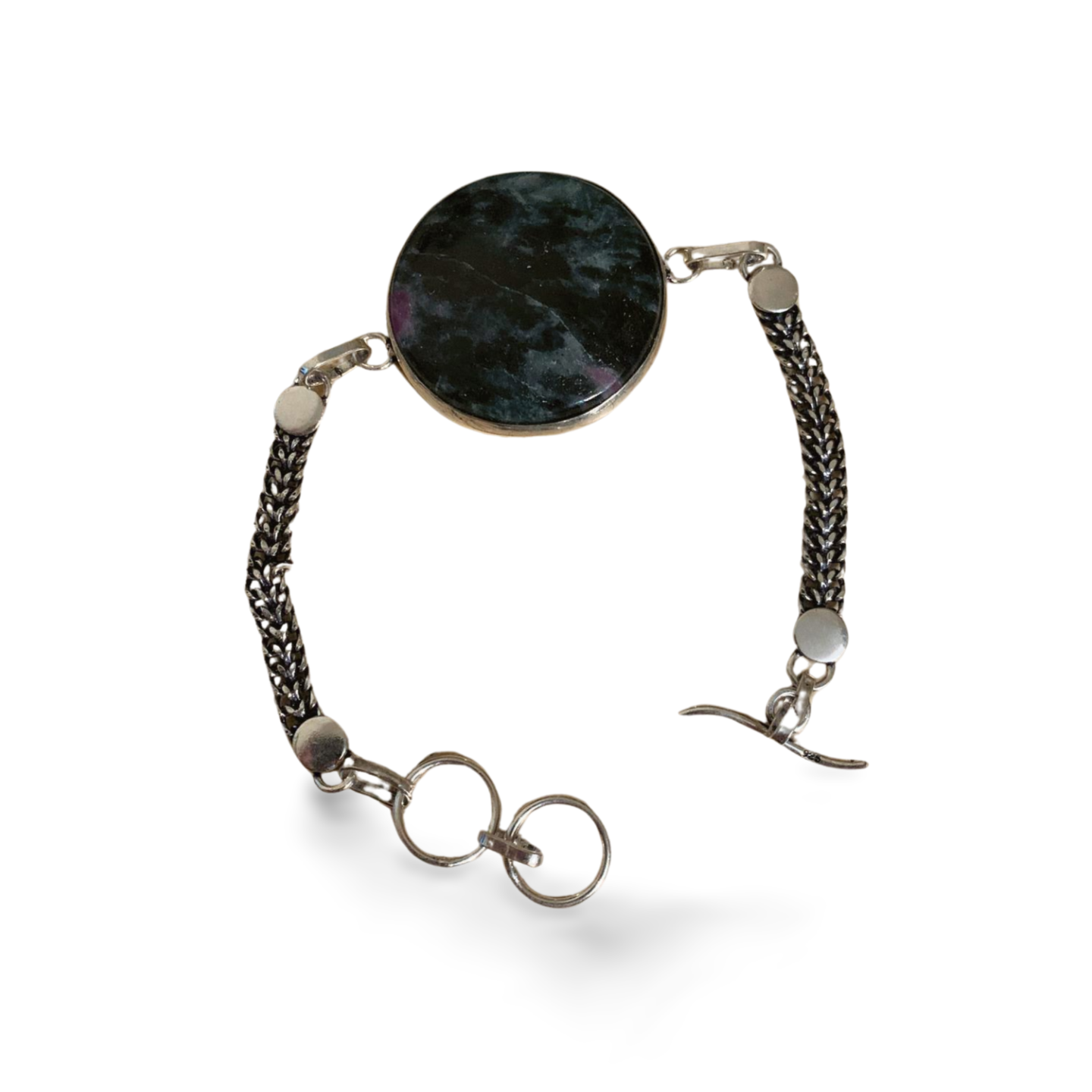 RUBY in FUSCHITE SILVER BRACELET (IMPERFECT)