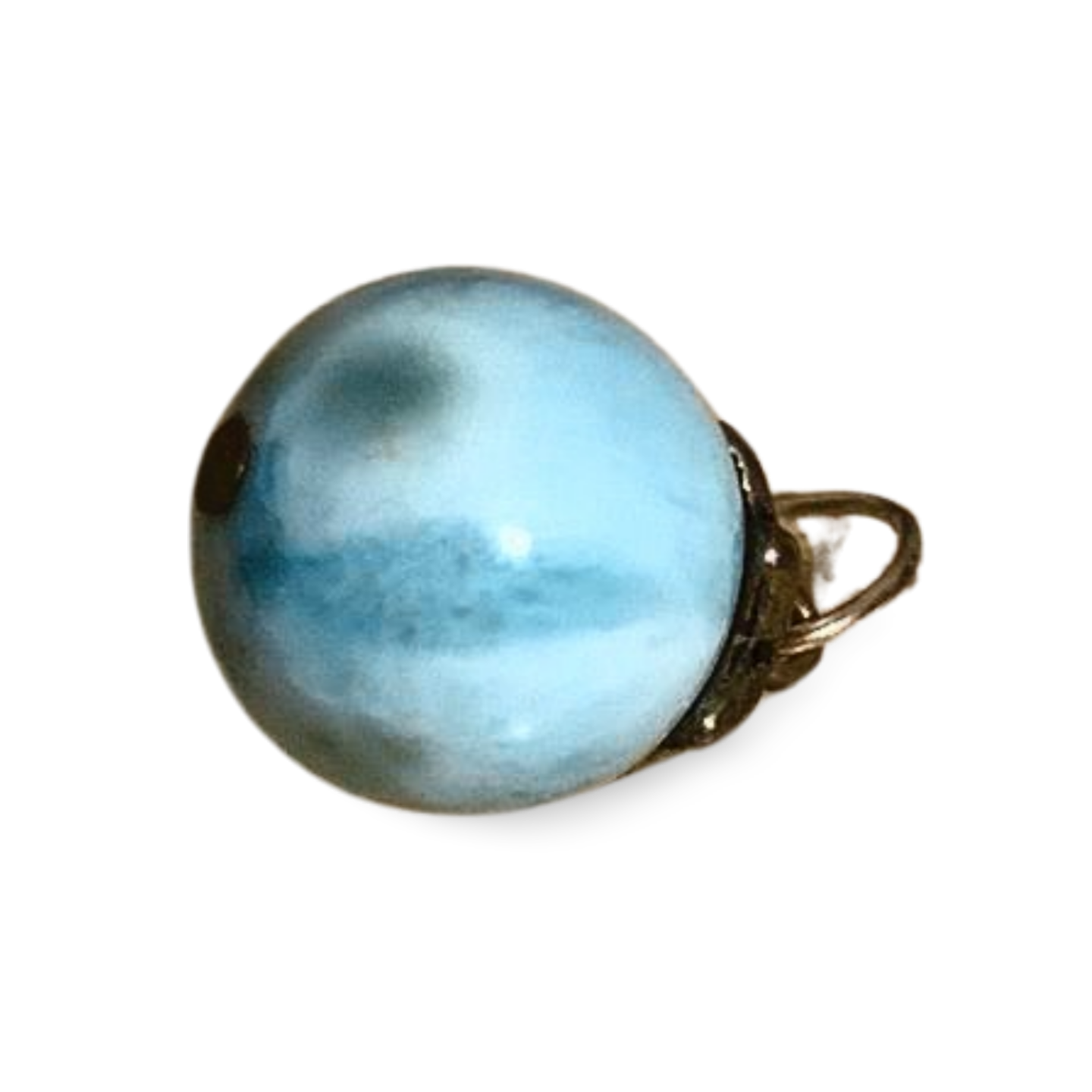 LARIMAR SILVER PLATED SPHERICAL PENDANT