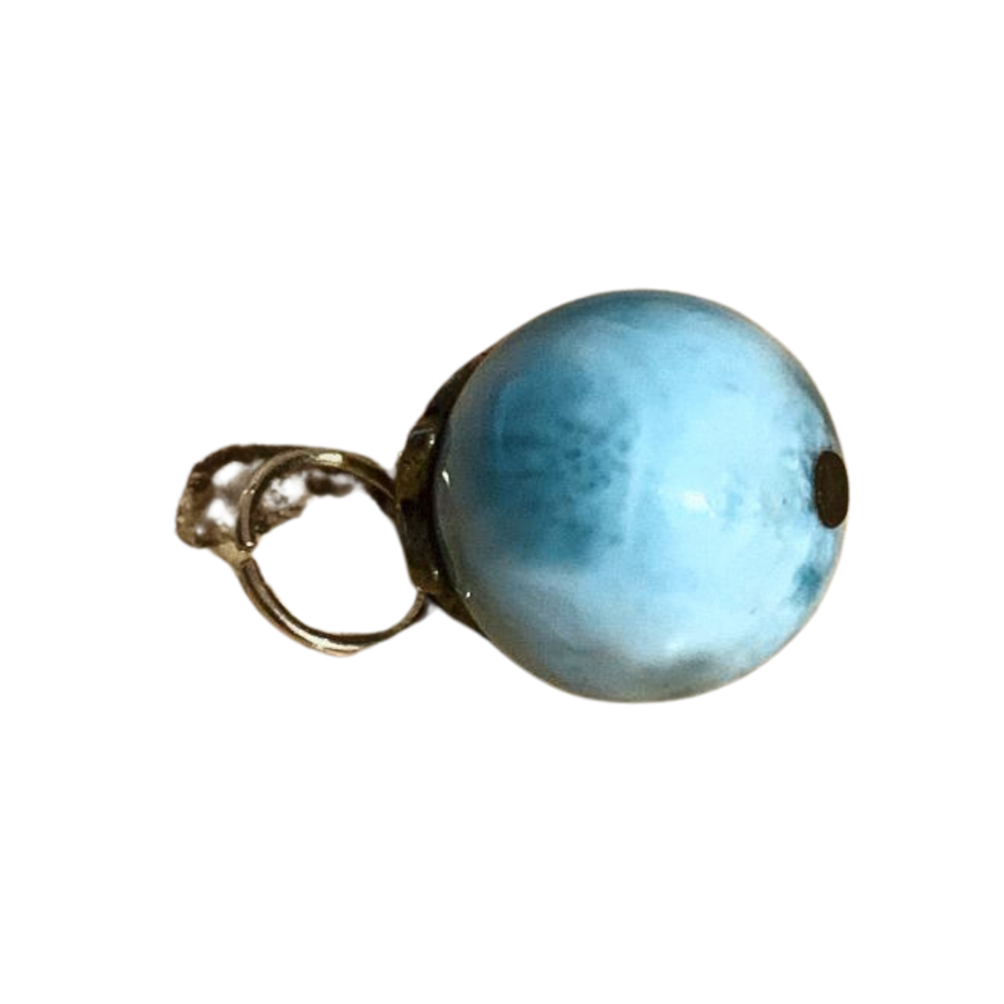 LARIMAR SILVER PLATED SPHERICAL PENDANT