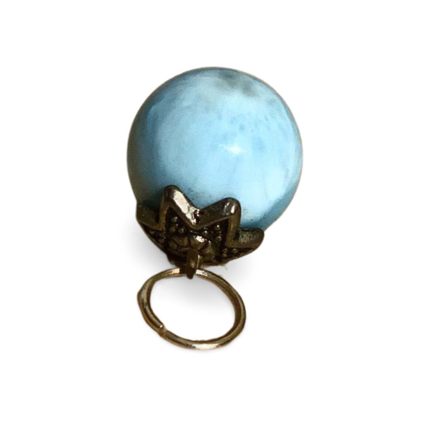 LARIMAR SILVER PLATED SPHERICAL PENDANT