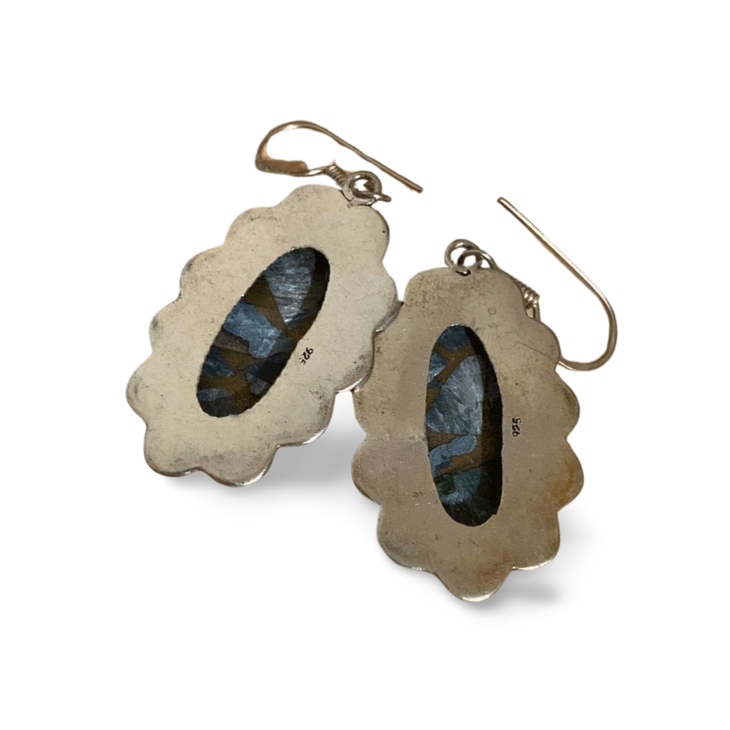 SERAPHINITE in COPPER SILVER DROP EARRINGS