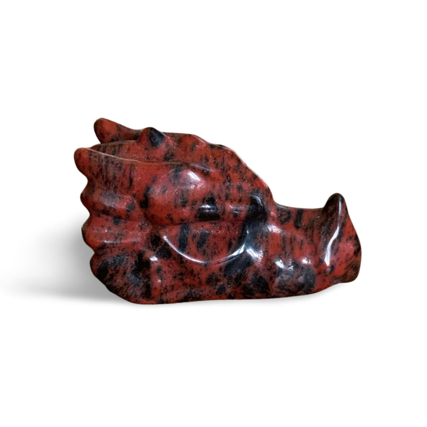 MAHOGANY OBSIDIAN DRAGON HEAD CARVING MEDIUM