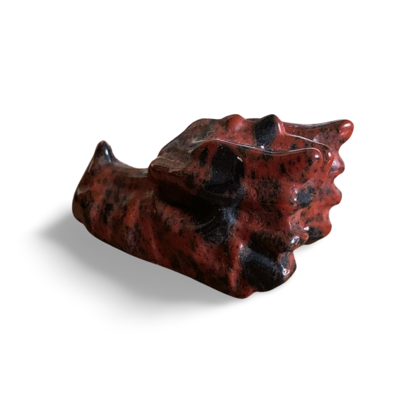 MAHOGANY OBSIDIAN DRAGON HEAD CARVING MEDIUM