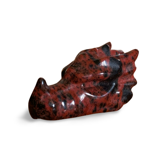 MAHOGANY OBSIDIAN DRAGON HEAD CARVING MEDIUM