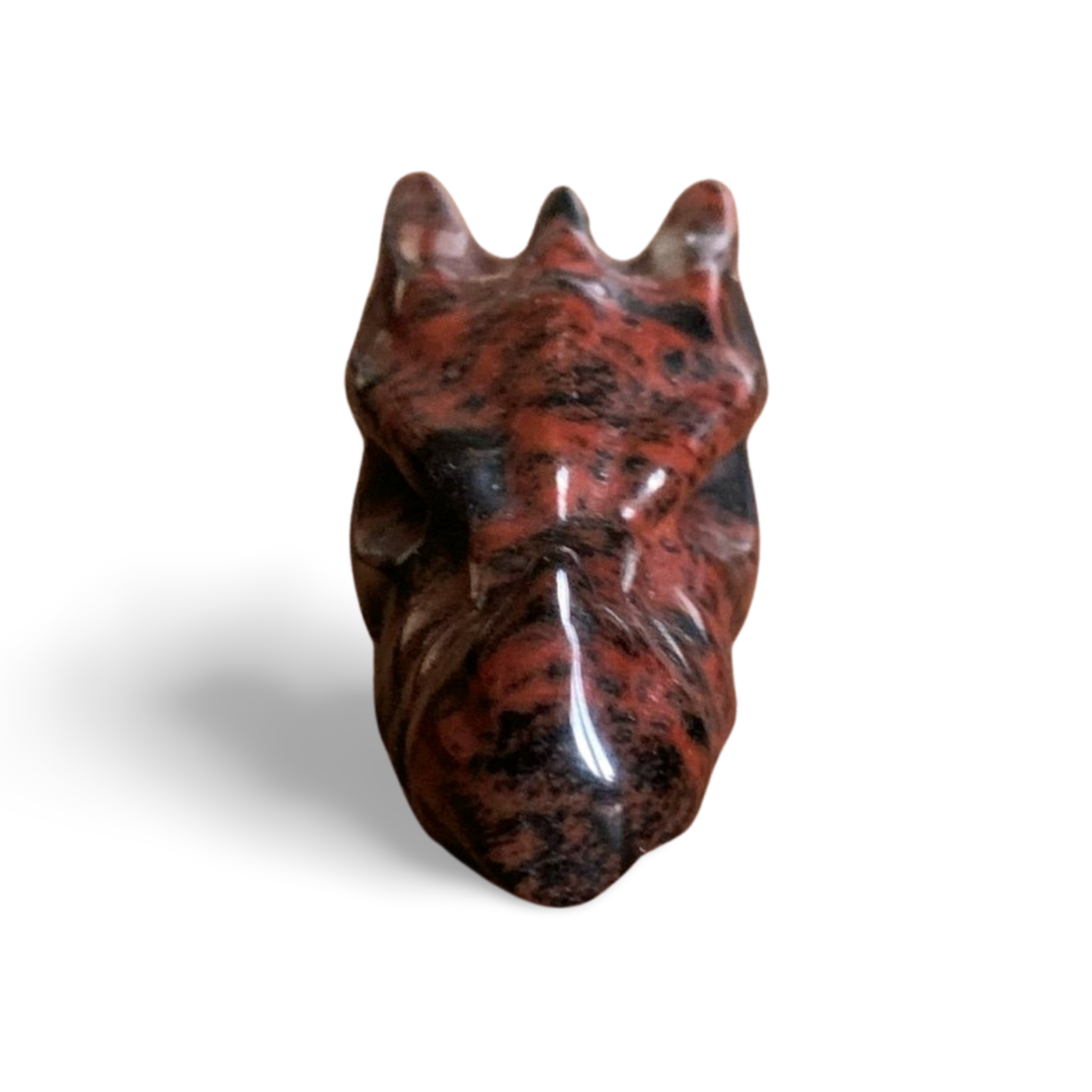 MAHOGANY OBSIDIAN DRAGON HEAD CARVING MEDIUM