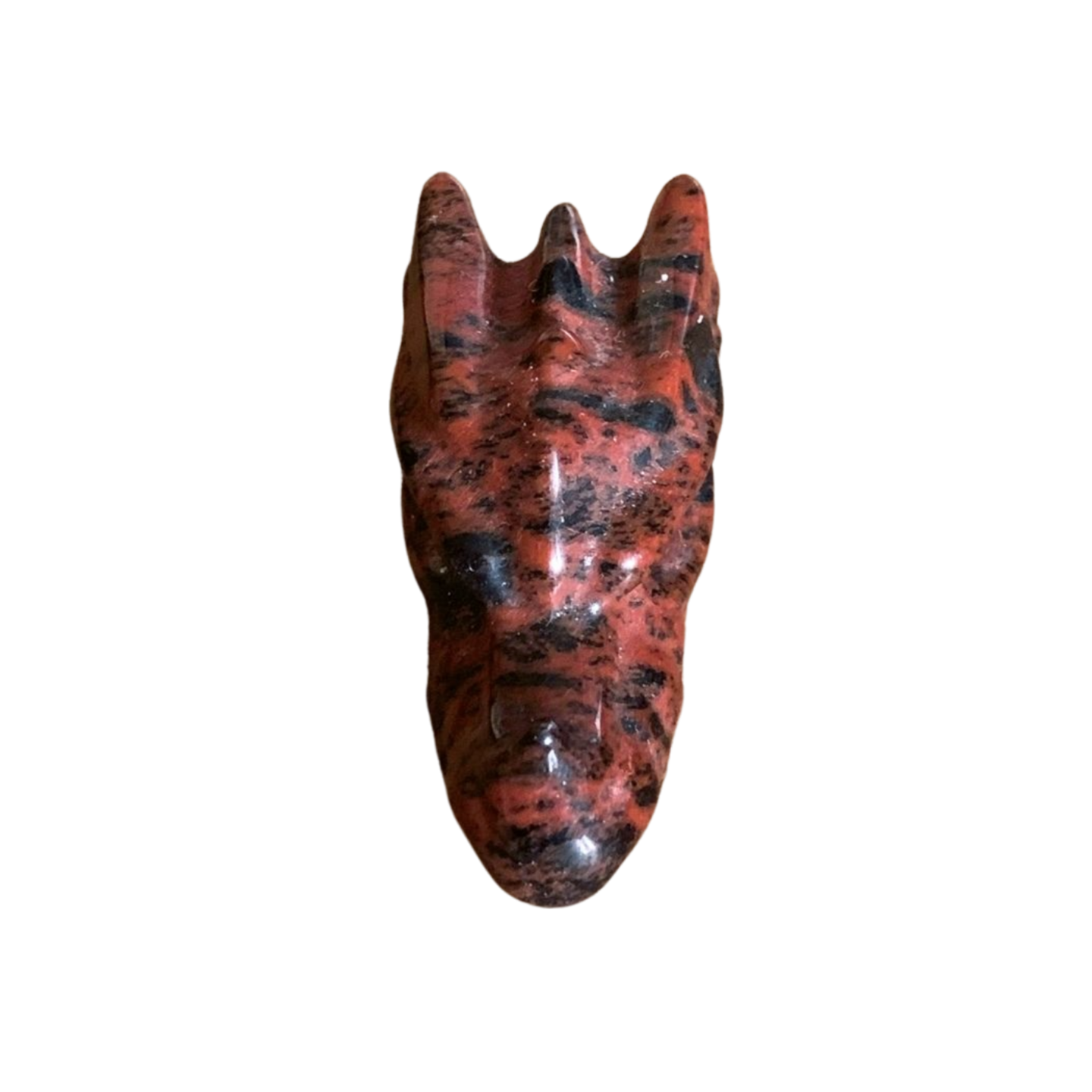 MAHOGANY OBSIDIAN DRAGON HEAD CARVING MEDIUM