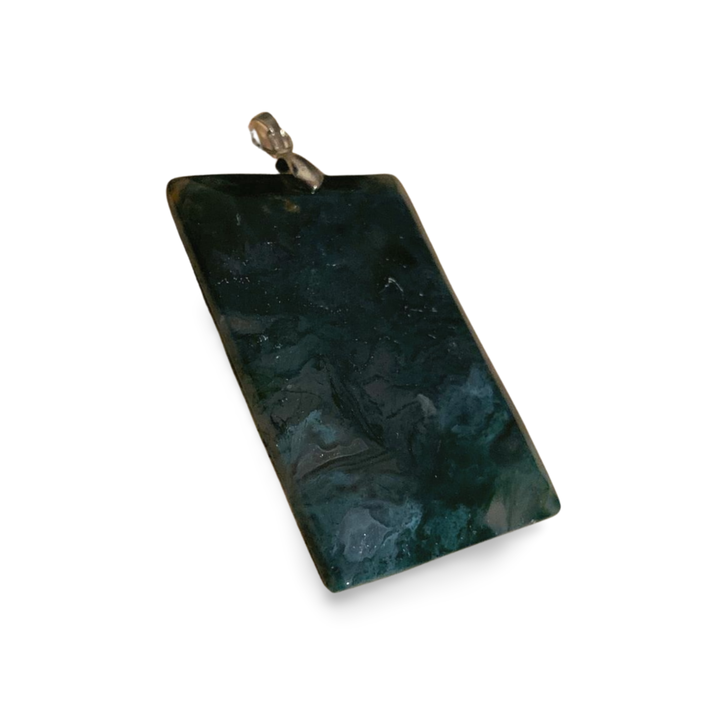 MOSS AGATE RECTANGULAR PENDANT